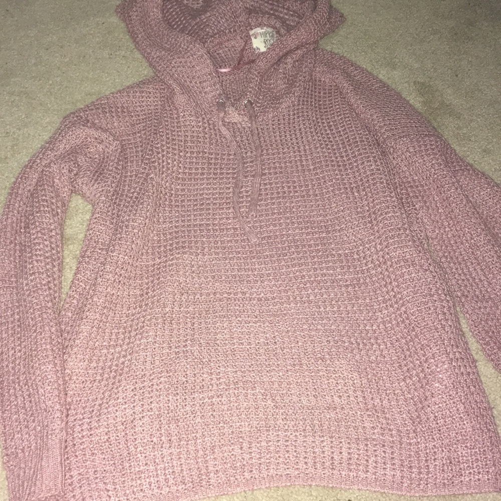 Pink Knitted Hoodie